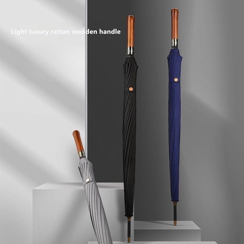 Golf Umbrella - Automatyczny parasol z drewnianą rączką, 16