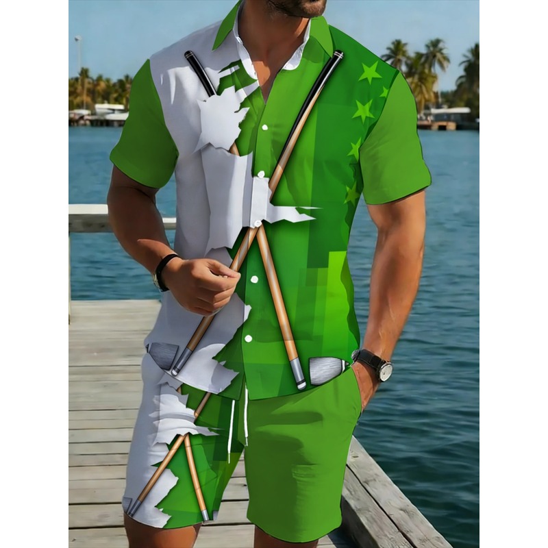 Golf Clubs - Męski lekki, casualowy zestaw koszula i